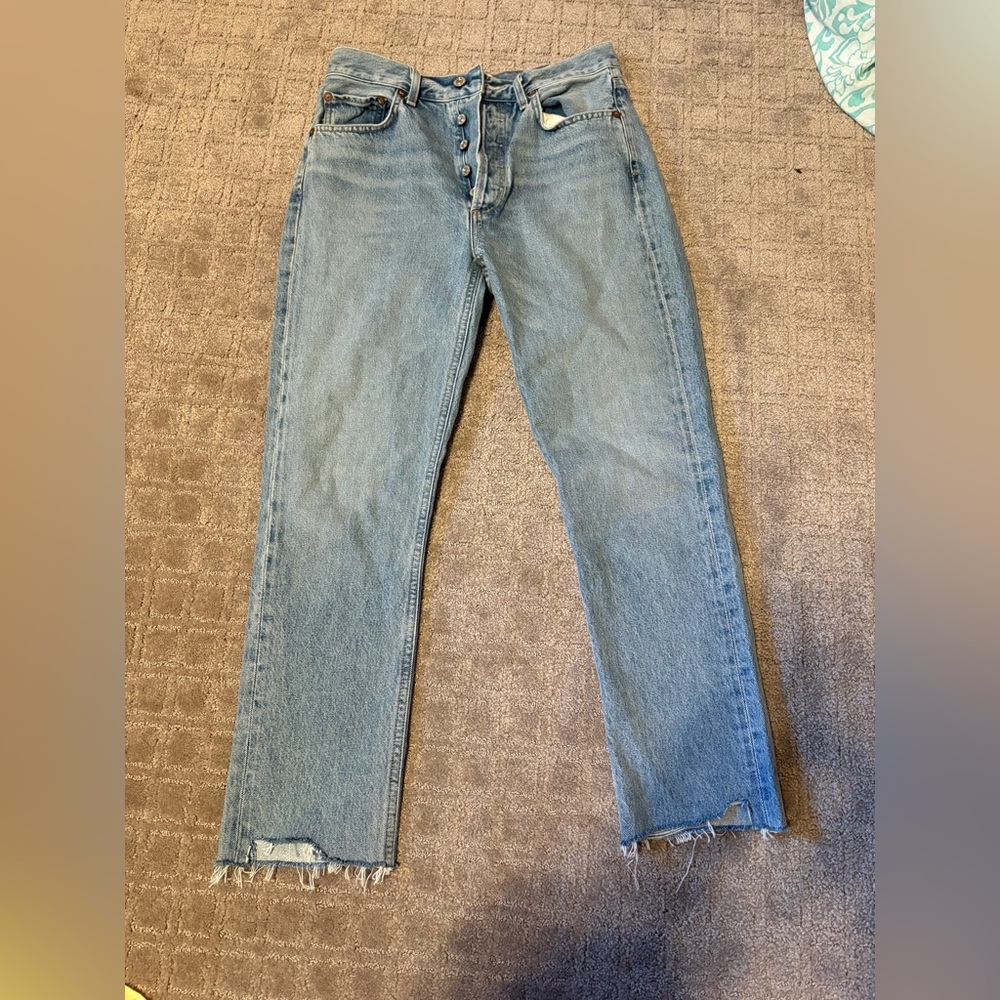Agolde Light Blue high rise Straight Leg Jeans